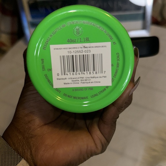 NEW! Authentic Stanley 40oz Neon Green Spring Fling H2.0 Quencher Tumbler NIB - Picture 5 of 6